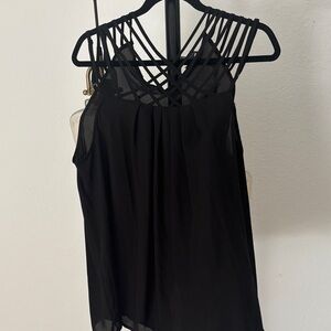 Torrid Black Strappy Sleeveless Blouse